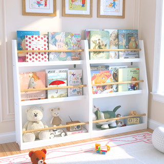Sunvega 3 Tier Kids Book Rack for Bedroom, Playroom, and Classroom Organization