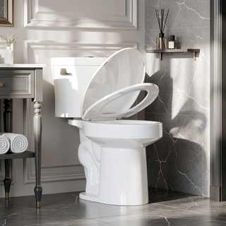 Sunvega Two-Piece Toilet with Tornado Flush 1.28 GPF Elongated Comfort Height Bowl