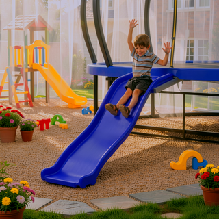Sunvega Blue Outdoor Trampoline Slide for 8-16FT Trampolines with 110 lbs Capacity
