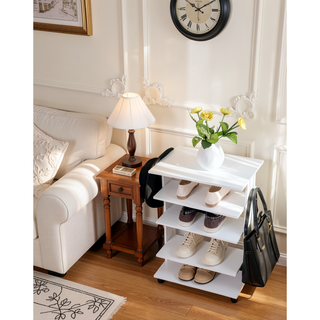 Sunvega 7-Tier Vertical Shoe Storage Organizer with Hooks for Entryway
