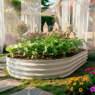 Sunvega 6x3x1ft Galvanized Metal Raised Garden Bed Kit for Outdoor Vegetables Flowers Herbs