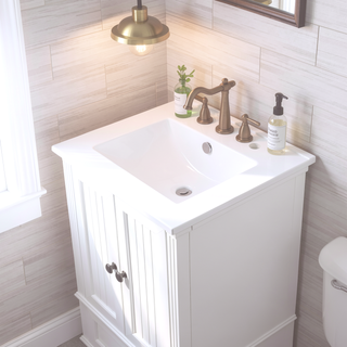 Sunvega 20 Inch Black Bathroom Vanity with Ceramic Sink and Storage Cabinet