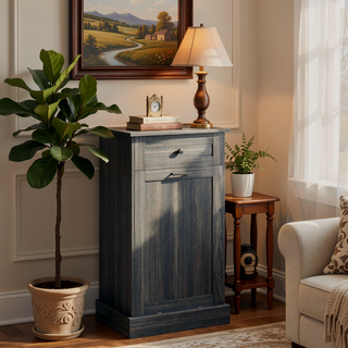 Sunvega Multifunctional Tilt Out Trash Bin Cabinet With Drawer For Kitchen Storage