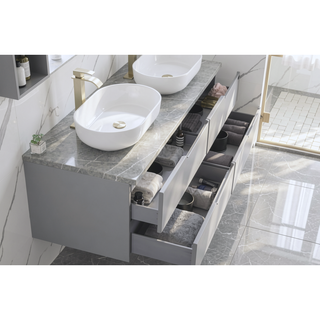 Sunvega 24x14 Inch White Oval Acrylic Above Counter Bathroom Vessel Sink