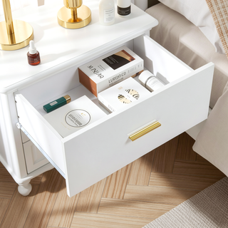 Sunvega Modern Black 9-Drawer Dresser with Golden Handles for Bedroom Storage