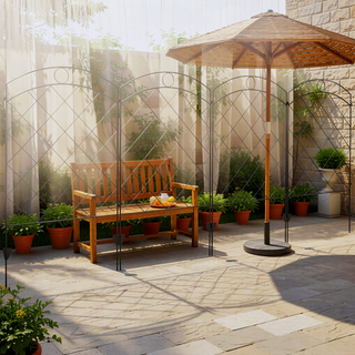 Sunvega Decorative Garden Fence 4 Pack Steel Panels Animal Barrier for Patio