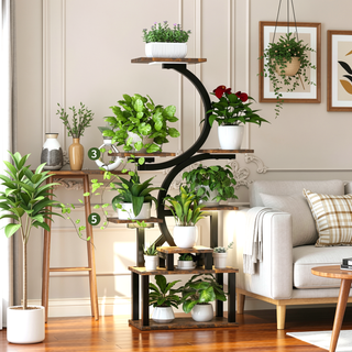 Sunvega 68.5 Inch Tall 10 Tier Plant Stand with 5 Grow Lights for Indoor Plants