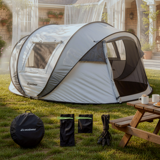 Sunvega 4-6 Persons White and Gray Pop-Up Boat Tent with Quick Setup