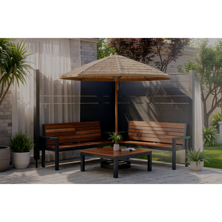 Sunvega Outdoor Privacy Screen with Metal Stakes for Garden Backyard and Patio