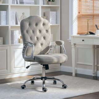 Sunvega Velvet Computer Chair with Tilt Function and Adjustable Height for Home Office