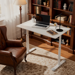 Sunvega Height Adjustable Hand Crank Sit Stand Home Office Desk for Study Room