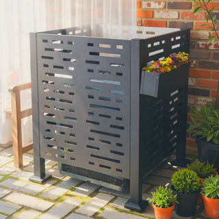 Sunvega 3ftx3ft Metal AC Unit Privacy Fence Cover with Flower Boxes for Outdoor