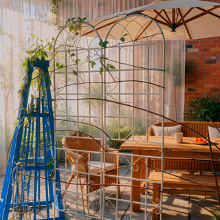 Sunvega Easy to Assemble 86.7 x 19.7 Inch Metal Garden Trellis for Climbing Plants
