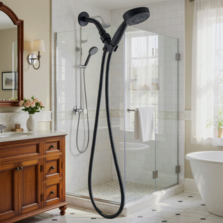 Sunvega High Pressure Handheld Shower Head with Hose and 5 Chrome Spray Modes