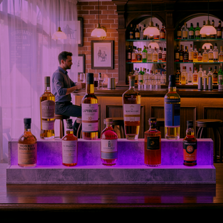 Sunvega 24 Inch Freestanding LED Lighted Liquor Bottle Display Shelf with App Remote Control