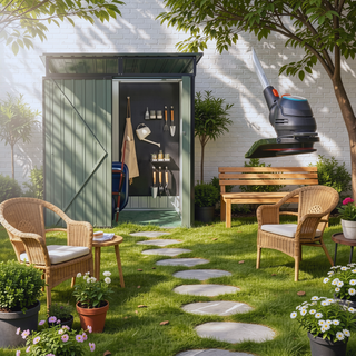 Sunvega 5x3ft Outdoor Metal Storage Shed with Transparent Endurance Plate