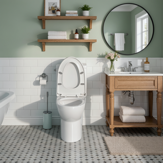 Sunvega Modern One Piece Toilet with Soft Closing Seat and Powerful Flushing