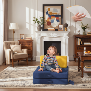 Sunvega Modular Kids Play Couch with Soft Velvet Washable Cover for Creative Play