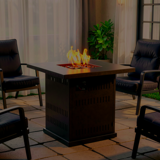 Sunvega 28" Propane Fire Pit Table with 50000 BTU Heat for Outdoor Patio Deck