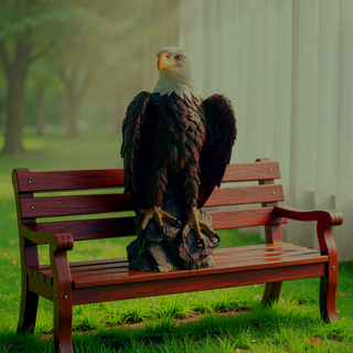 Sunvega Hand-Painted Bald Eagle Garden Statue with 24.4-inch Tall Resin Construction