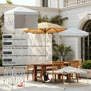 Sunvega Pop Up Canopy Tent with Three Sidewalls and Adjustable Height Legs