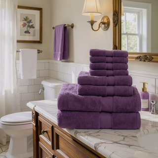 Sunvega 8-Piece Premium Cotton Towel Set with Antimicrobial Treatment for Health and Wellness