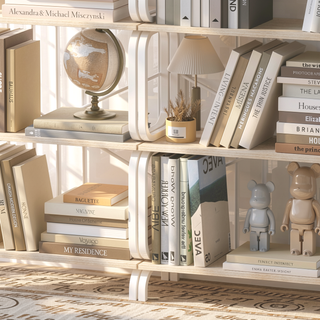 Sunvega Vintage Industrial Style 5 Tier Large Bookcase with White Metal Frame for Living Room