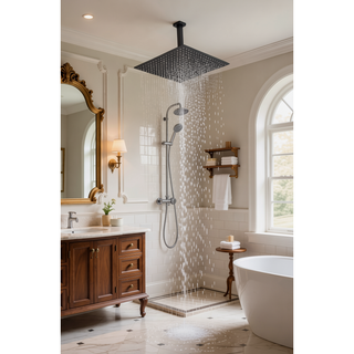 Sunvega 16 Inch Square Rain Shower Head in Brushed Nickel 304 Stainless Steel
