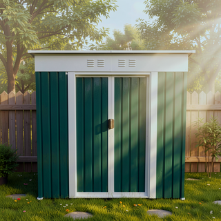 Sunvega Pent Roof Outdoor Storage Shed with Aluminum Alloy Frame and Sliding Door