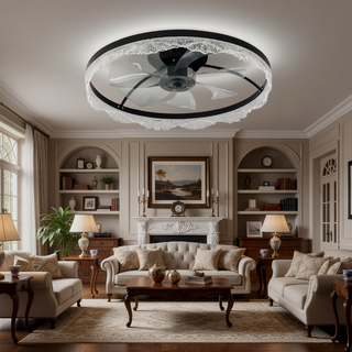 Sunvega Ultra Quiet Ceiling Fan with Light and Hidden Blades for Bedroom