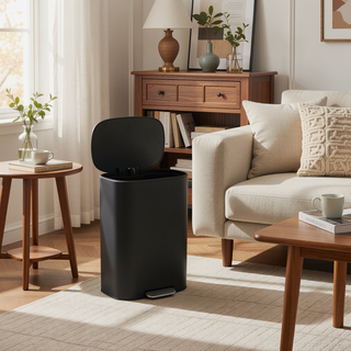Sunvega Stainless Steel Step Trash Can with Soft Close Mute Lid and Large Capacity