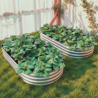 Sunvega 6x3x1ft Galvanized Metal Raised Garden Bed Kit for Outdoor Vegetables Flowers Herbs