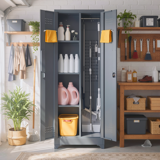 Sunvega Heavy Duty Steel Storage Cabinet With Locking Doors and Adjustable Shelves