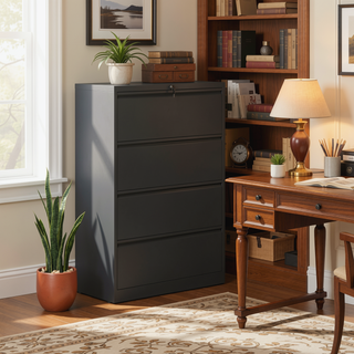 Sunvega 4 Drawer Lateral Metal File Cabinet with Lock for Home Office
