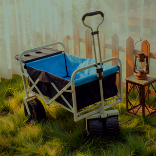 Sunvega Extra Long Folding Wagon Cart with Large Capacity and All-Terrain Wheels