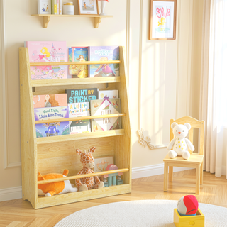 Sunvega 3 Tier Kids Book Rack for Bedroom, Playroom, and Classroom Organization