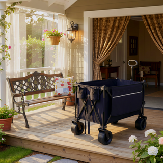 Sunvega Heavy Duty Folding Utility Wagon Cart with 480lbs Capacity and All Terrain Wheels