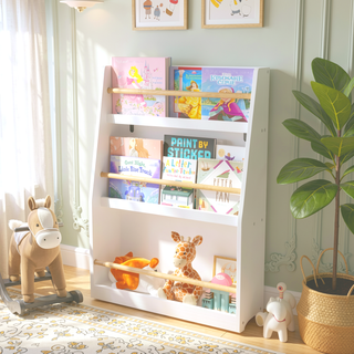 Sunvega 3 Tier Kids Book Rack for Bedroom, Playroom, and Classroom Organization