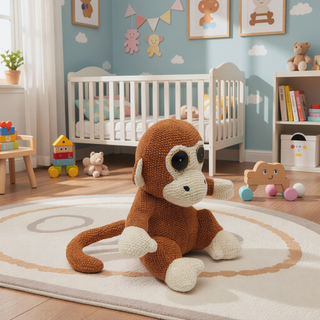 Sunvega Handcrafted Soft Cotton Knitted Monkey Plush Toy for All Ages