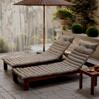 Sunvega 2PCS Removable Zipper Cover High Resilience Sponge Outdoor Lounge Chair Cushions