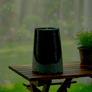Sunvega Modern Polyresin Water Fountain with Light for Indoor Outdoor Garden