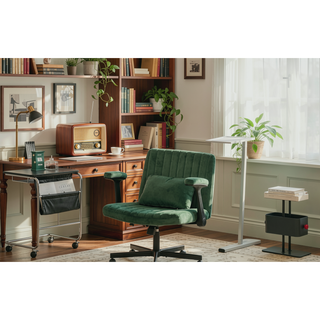 Sunvega Orange Criss Cross Armrest Office Chair with Wheels for Home Office
