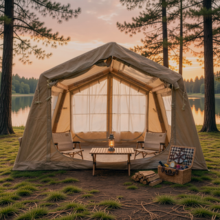 Sunvega 2025 Upgrade Inflatable Camping Tent with Air Pump and Stove Jack