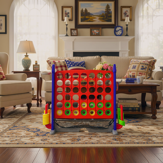 Sunvega 4-in-1 Giant Game Set with Basketball Hoop Ring Toss & Connect 4