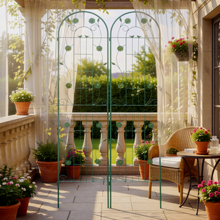 Sunvega 2 Pack 86.7" x 19.7" Rustproof Metal Garden Trellis for Climbing Plants