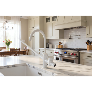 Sunvega Freestanding Floor Mount Bathtub Faucet with High Flow Gooseneck Spout