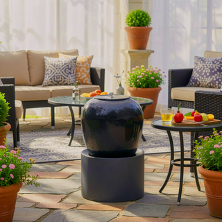 Sunvega Outdoor Cement Urn Fountain with Unique Design for Garden and Patio