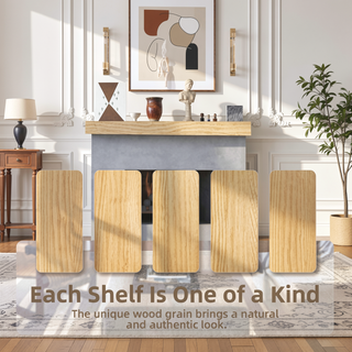 Sunvega Handcrafted Pine Wood Fireplace Mantel Shelf with Distinctive Wood Grain