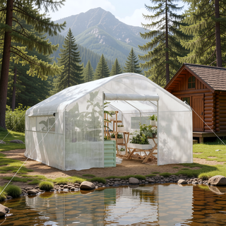Sunvega Upgraded Walk-in Tunnel Greenhouse with PE Cover and Mesh Door