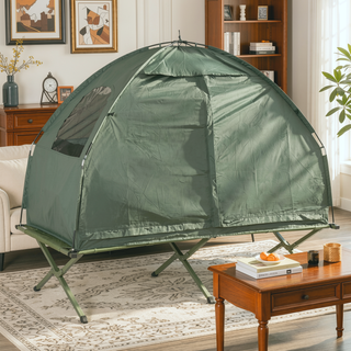 Sunvega All-in-One Folding Camping Cot Bed with Tent Air Mattress and Sleeping Bag